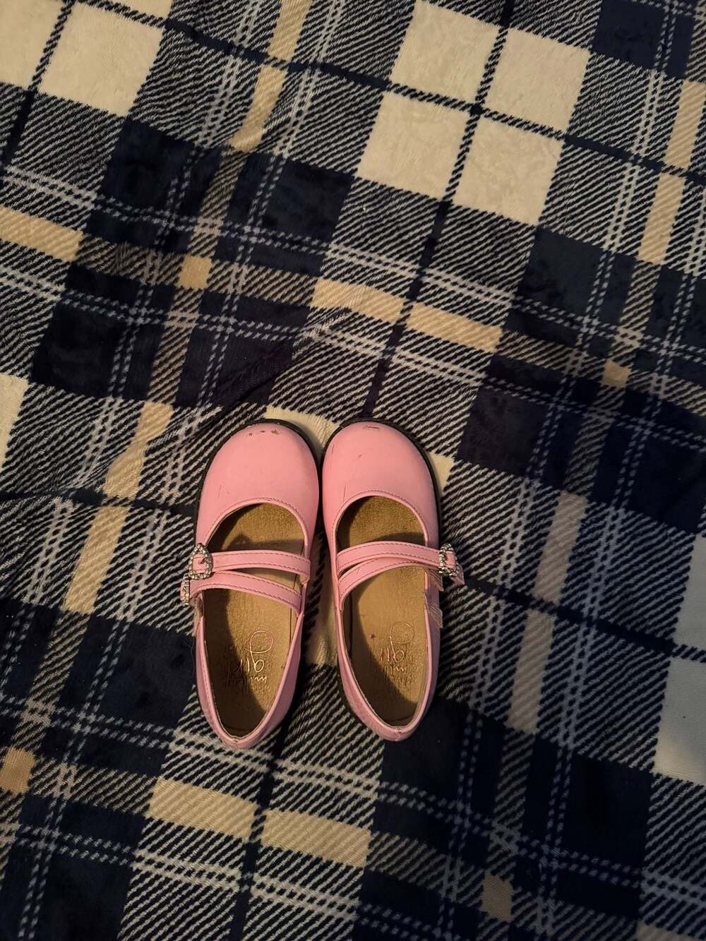 Olivia Miller Girl's Lovely Nite Pink Mary Jane Flats with Rhinestone Buckle